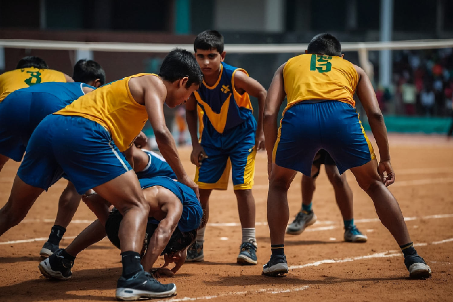 Athletes practicing professional tackle techniques at our Kabaddi training academy Seoni.